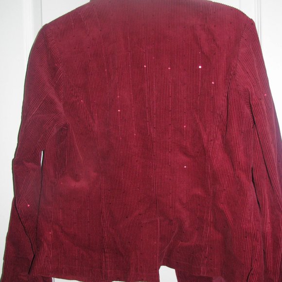 AMERICAN EAGLE Burgandy Sequined Blazer Sz M - Picture 4 of 4
